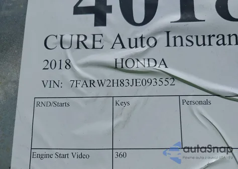 2018 Honda Cr-V Ex-L/Ex-L Navi z USA, uszkodzony, nr VIN 7FARW2H83JE093552